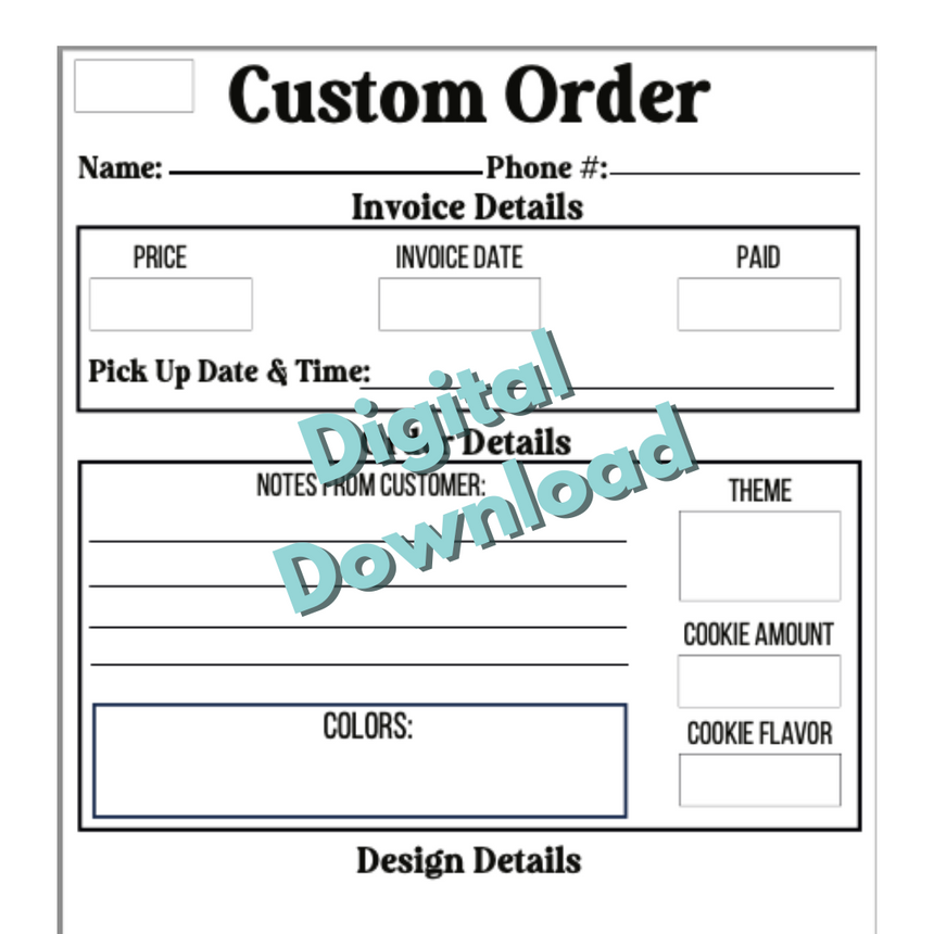 Order Form - Digital Download